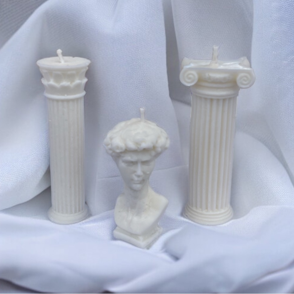 Greek pillar candle set